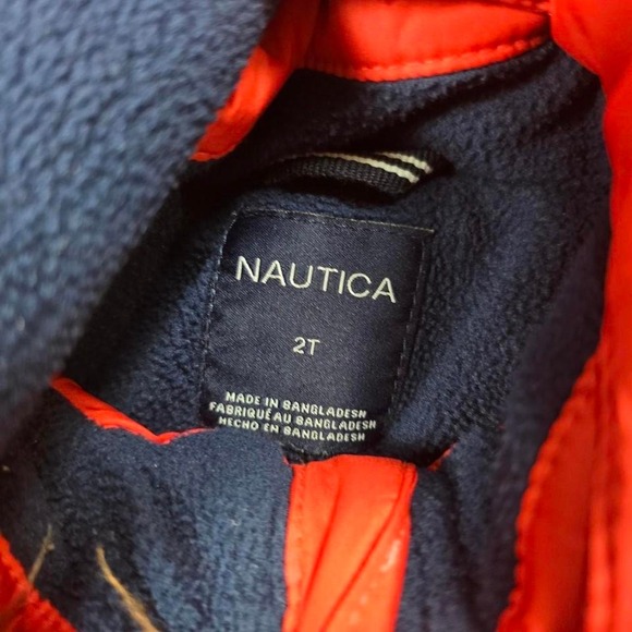 Nautica Red Puffer Jacket Toddler Size 2T | Hooded Winter Coat - Picture 2 of 3